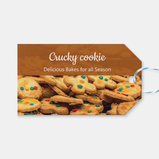 Berufliche Cookies Bakery Foto Business Card Geschenkanhänger (Vorderseite (Horizontal))