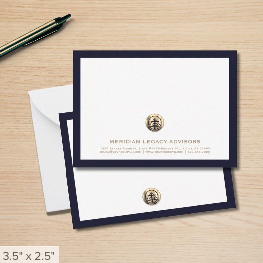 Berufliche "Custom Gold"-Logo-Business-Note Mitteilungskarte