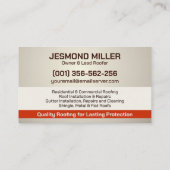 Berufliche Dachdienstleistungen - Roofer Visitenkarte (Rückseite)