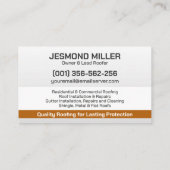 Berufliche Dachdienstleistungen - Roofer Visitenkarte (Rückseite)