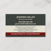 Berufliche Dachdienstleistungen - Roofer Visitenkarte (Rückseite)