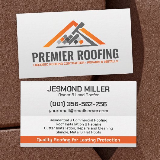 Berufliche Dachdienstleistungen - Roofer Visitenkarte