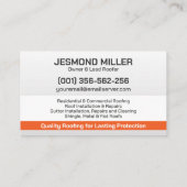 Berufliche Dachdienstleistungen - Roofer Visitenkarte (Rückseite)