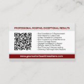 Berufliche Dachdienstleistungen - Roofer Visitenkarte (Rückseite)