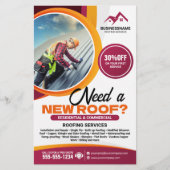 Berufliche Dachreparaturdienstleistung Flyer (Vorne)