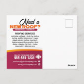 Berufliche Dachreparaturdienstleistung Postkarte (Rückseite)