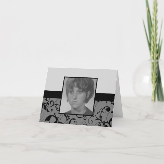 berufliche Damast-Gedenkkarte Ankündigung (Vorderseite)