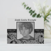 berufliche Damast-Gedenkkarte Einladung (Stehend Vorderseite)