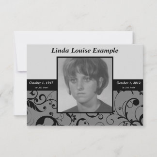 berufliche Damast-Gedenkkarte Einladung