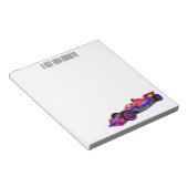 Berufliche Darstellung des Cartoon von Rennfahrzeu Notizblock (angewinkelt)