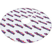 Berufliche Darstellung des Cartoon von Rennfahrzeu Polyester Weihnachtsbaumdecke (Schrägansicht)