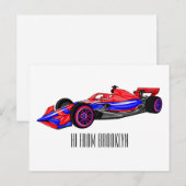 Berufliche Darstellung des Cartoon von Rennfahrzeu Postkarte (Vorne/Hinten)