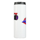 Berufliche Darstellung des Cartoon von Rennfahrzeu Thermosbecher (Rückseite)