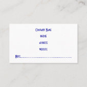 Berufliche Deep Blue Business Card Visitenkarte (Rückseite)