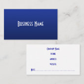 Berufliche Deep Blue Business Card Visitenkarte (Vorne/Hinten)