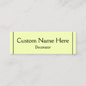 Berufliche Dekorateur-Geschäfts-Karte Mini Visitenkarte (Vorderseite)