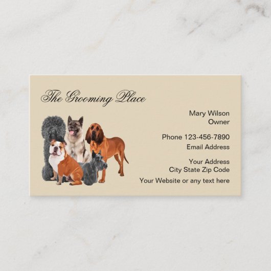 Berufliche Dienstleistungen für Hunde Visitenkarte (Vorderseite)