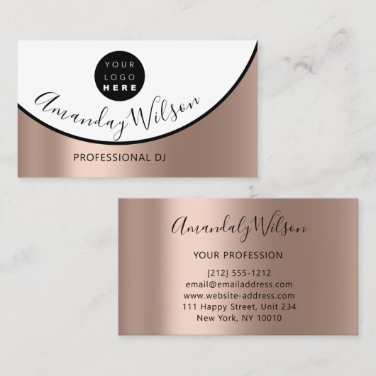Berufliche DJ Logo Singer Hochzeiten Visitenkarte (Vorne/Hinten)