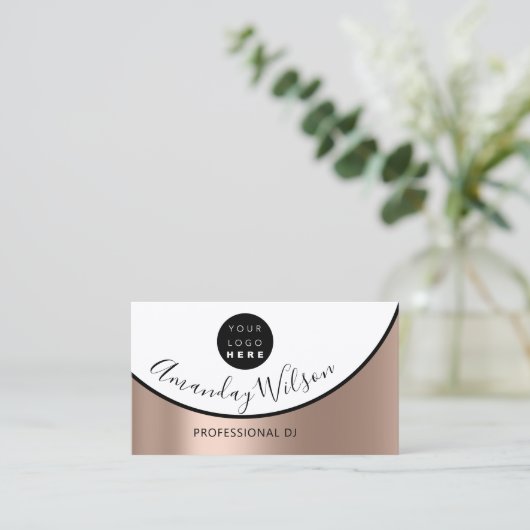 Berufliche DJ Logo Singer Hochzeiten Visitenkarte (Stehend Vorderseite)