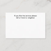 Berufliche Dog Trainer Services Visitenkarte (Rückseite)