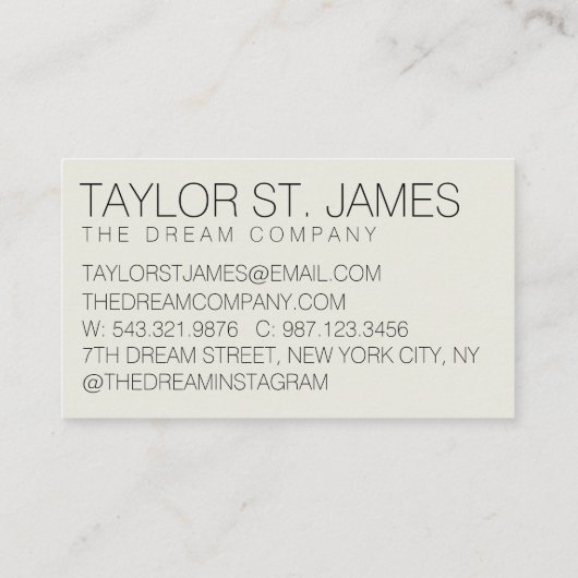 Berufliche doppelseitige Visitenkarte (Rückseite)