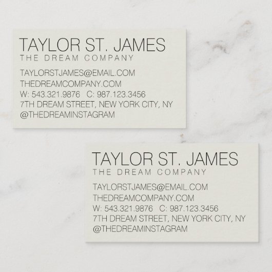 Berufliche doppelseitige Visitenkarte (Vorne/Hinten)