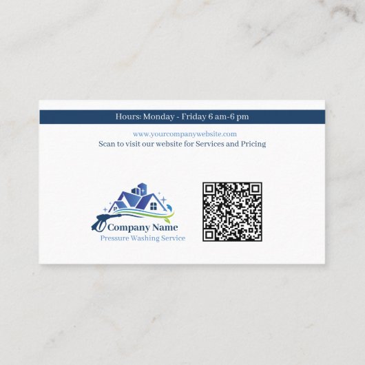 Berufliche Druckwäschegesellschaft Visitenkarte (Rückseite)