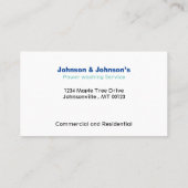 Berufliche Druckwäscherei Visitenkarte (Rückseite)