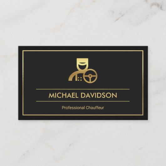 Berufliche Dual Grau Shades Gold Frame Chauffeur Visitenkarte (Vorderseite)