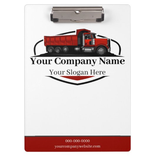 Berufliche Dump Truck Hauling Company Klemmbrett (Vorderseite)