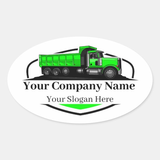 Berufliche Dump Truck Hauling Company Ovaler Aufkleber (Vorderseite)
