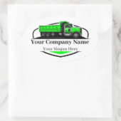 Berufliche Dump Truck Hauling Company Ovaler Aufkleber (Tasche)