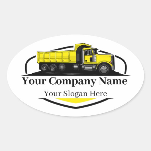 Berufliche Dump Truck Hauling Company Ovaler Aufkleber (Vorderseite)