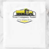 Berufliche Dump Truck Hauling Company Ovaler Aufkleber (Tasche)