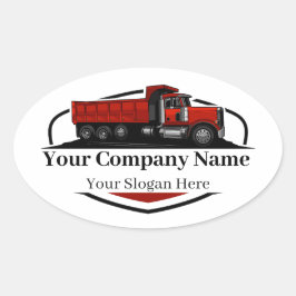 Berufliche Dump Truck Hauling Company Ovaler Aufkleber