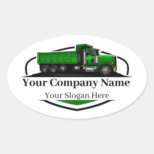 Berufliche Dump Truck Hauling Company Ovaler Aufkleber (Vorderseite)