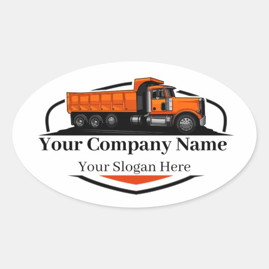 Berufliche Dump Truck Hauling Company Ovaler Aufkleber (Vorderseite)