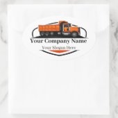 Berufliche Dump Truck Hauling Company Ovaler Aufkleber (Tasche)