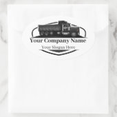 Berufliche Dump Truck Hauling Company Ovaler Aufkleber (Tasche)