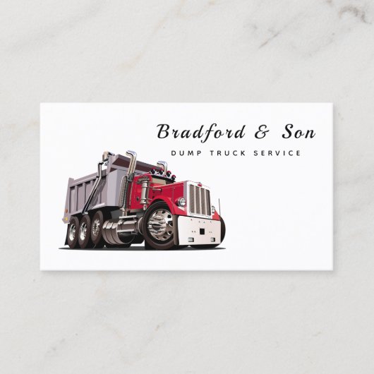 Berufliche Dump Truck Service Visitenkarte (Vorderseite)