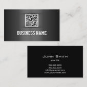 Berufliche dunkelgraue QR Code-Geschäfts-Karte Visitenkarte (Vorne/Hinten)