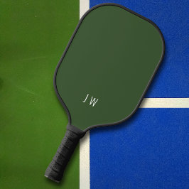 Berufliche dunkelgrüne Monogramm-Initialen Pickleball Schläger