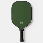 Berufliche dunkelgrüne Monogramm-Initialen Pickleball Schläger (Vorderseite)