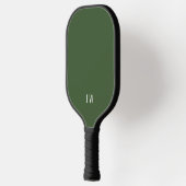 Berufliche dunkelgrüne Monogramm-Initialen Pickleball Schläger (Links)