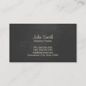 Berufliche dunkle Monogramm-Fitness Visitenkarte (Rückseite)