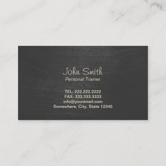 Berufliche dunkle Monogramm-Fitness Visitenkarte (Rückseite)