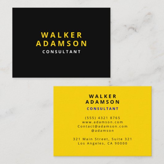 Berufliche Einfache Luxus Gold & Black Visitenkarte (Vorne/Hinten)