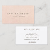 Berufliche, einfache, moderne Peach Social Media Visitenkarte (Vorne/Hinten)