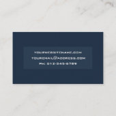 Berufliche einfache Navy Blue Business Card Visitenkarte (Rückseite)