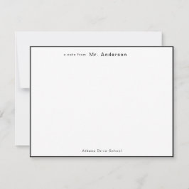 Berufliche Einfache Schwarzgrenzlehrer Mitteilungskarte